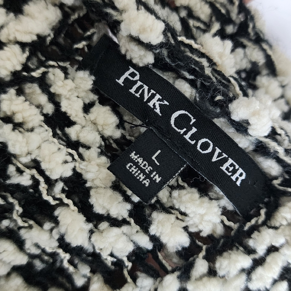 Pink Clover Haven Popcorn Textured Double Pocket Cardigan Large - Picture 4 of 4